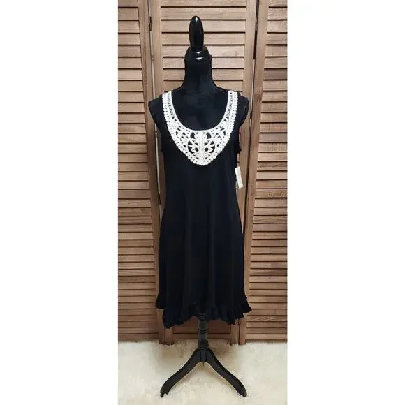 Style & Co New Women's Black Sleeveless Knee Length Cotton Dress Size Medium M - Picture 2 of 8